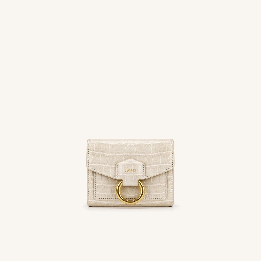 JW PEI stella wallet ivory croc